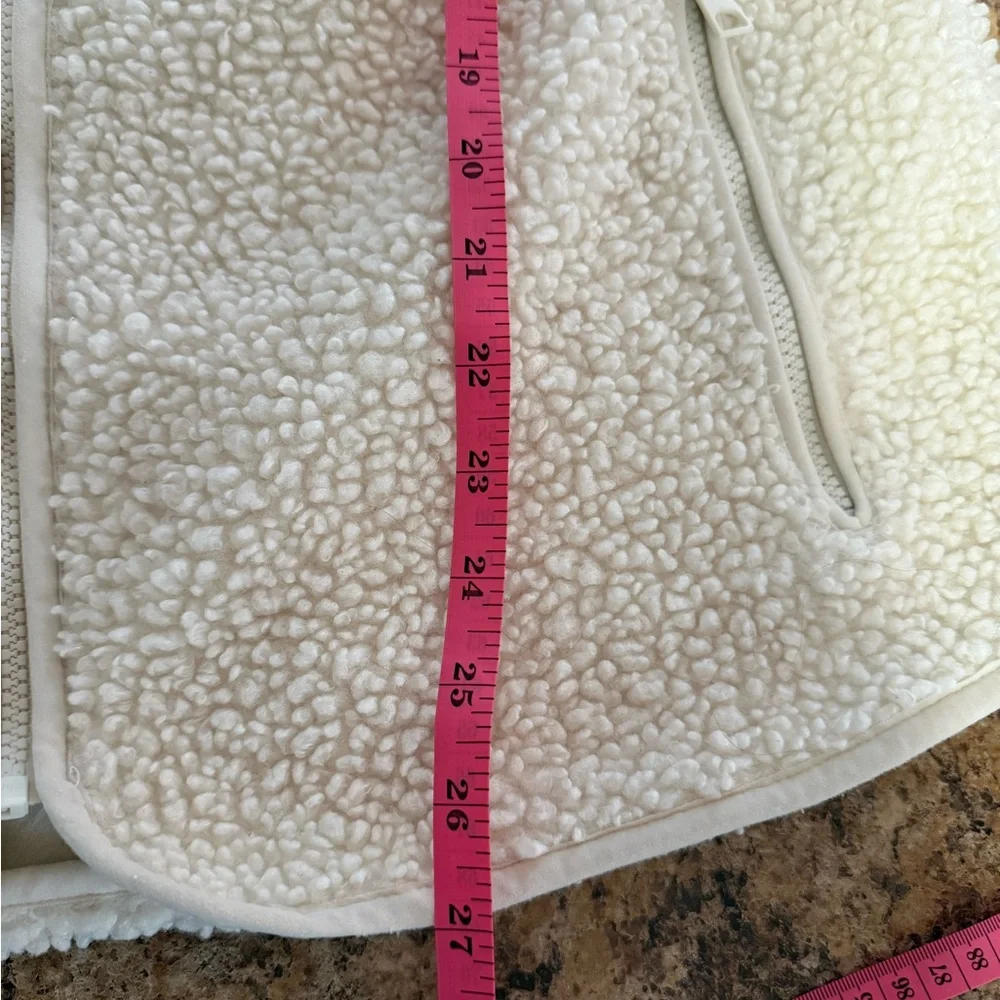 H&M Cream Sherpa Jacket With Chest Pocket Small
